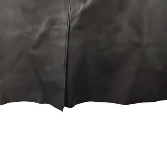 Eccoci‎ Black Vintage Leather Zip Front Skirt with Raw Hem - Size 8 - Picture 10 of 10